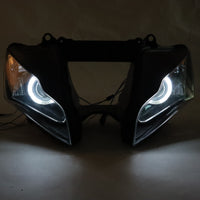 Front Motorcycle Headlight HALO Blue Angel Eye Fit  2011-2015 ZX10R ZX-10R