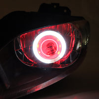 Front Motorcycle Headlight HALO Red Angel Eye Fit Yamaha 1998-2002 YZF R6