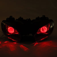 Front Motorcycle Headlight HALO Red Angel Eye Fit Yamaha 1998-2002 YZF R6