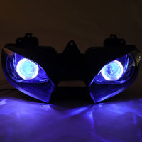 Front Motorcycle Headlight HALO Blue Angel Eye Fit Yamaha 1998-2002 YZF R6
