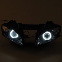 Front Motorcycle Headlight HALO Blue Angel Eye Fit Yamaha 2006-2007 YZF R6