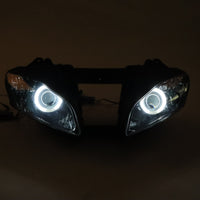 Front Motorcycle Headlight HALO Blue Angel Eye Fit Yamaha 2006-2007 YZF R6