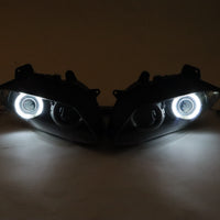 Front Motorcycle Headlight HALO Blue Angel Eye Fit Yamaha 2007-2008 YZF R1