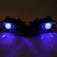 Front Motorcycle Headlight HALO Blue Angel Eye Fit Yamaha 2007-2008 YZF R1
