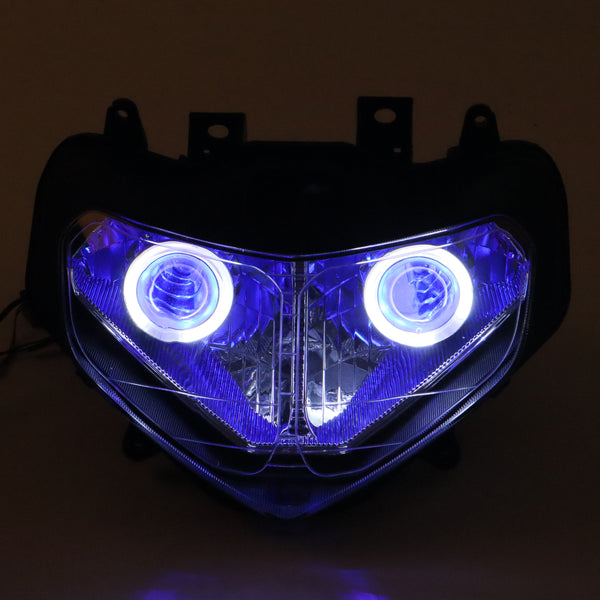 Front Motorcycle Headlight HALO white Angel Eye Fit  2000-2003 GSXR600/750/1000 K1 K2