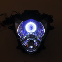 Front Motorcycle Headlight HALO Blue Angel Eye Fit  2011-2020 GSXR 600 750 K11