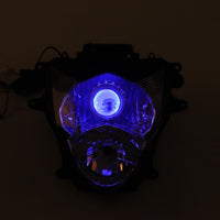 Front Motorcycle Headlight HALO Blue Angel Eye Fit  2011-2020 GSXR 600 750 K11