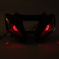 Front Motorcycle Headlight HALO Red Angel Eye Fit  2011-2015 ZX10R ZX-10R