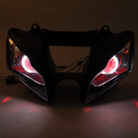 Front Motorcycle Headlight HALO Red Angel Eye Fit  2011-2015 ZX10R ZX-10R