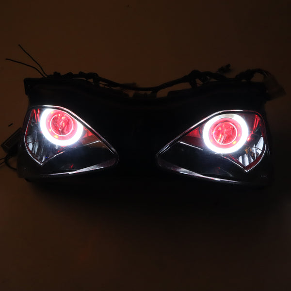 Front Motorcycle Headlight Headlamp HALO Red Angel/Demon Eye Fit  2003-2004 ZX6R ZX636