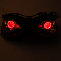 Front Motorcycle Headlight Headlamp HALO Red Angel/Demon Eye Fit  2003-2004 ZX6R ZX636