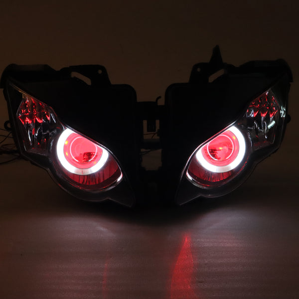 Front Motorcycle Headlight HALO Red Angel Eye Fit Honda 2008-2011 CBR1000RR