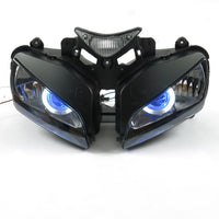 Front Motorcycle Headlight HALO Blue Angel Eye Fit Honda 2004-2007 CBR1000RR