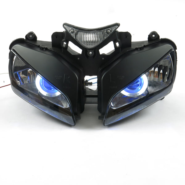 Front Motorcycle Headlight HALO Blue Angel Eye Fit Honda 2004-2007 CBR1000RR