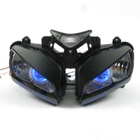 Front Motorcycle Headlight HALO Blue Angel Eye Fit Honda 2004-2007 CBR1000RR