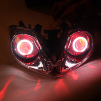 Front Motorcycle Headlight HALO Red Angel Eye Fit Honda 2001-2007 CBR600RR F4I