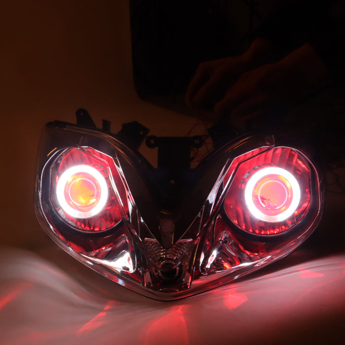Front Motorcycle Headlight HALO Red Angel Eye Fit Honda 2001-2007 CBR600RR F4I