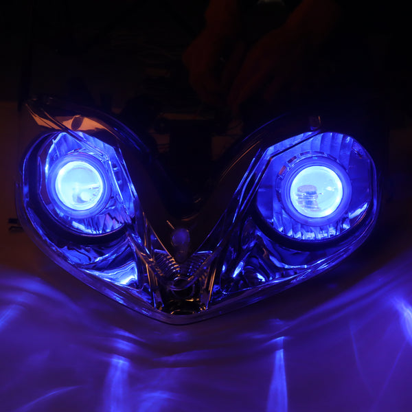 Front Motorcycle Headlight HALO Blue Angel Eye Fit Honda 2001-2007 CBR600RR F4I