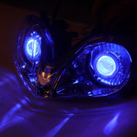 Front Motorcycle Headlight HALO Blue Angel Eye Fit Honda 2001-2007 CBR600RR F4I