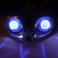 Front Motorcycle Headlight HALO Blue Angel Eye Fit Honda 2001-2007 CBR600RR F4I
