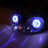 Front Motorcycle Headlight HALO Blue Angel Eye Fit Honda 2001-2007 CBR600RR F4I