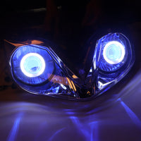 Front Motorcycle Headlight HALO Blue Angel Eye Fit Honda 2001-2007 CBR600RR F4I