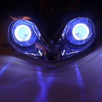 Front Motorcycle Headlight HALO Blue Angel Eye Fit Honda 2001-2007 CBR600RR F4I