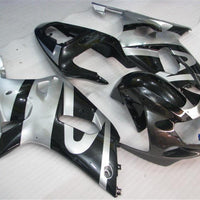 NT Aftermarket Injection ABS Plastic Fairing Fit for GSXR 600/750 2001-2003 Silver Black N048
