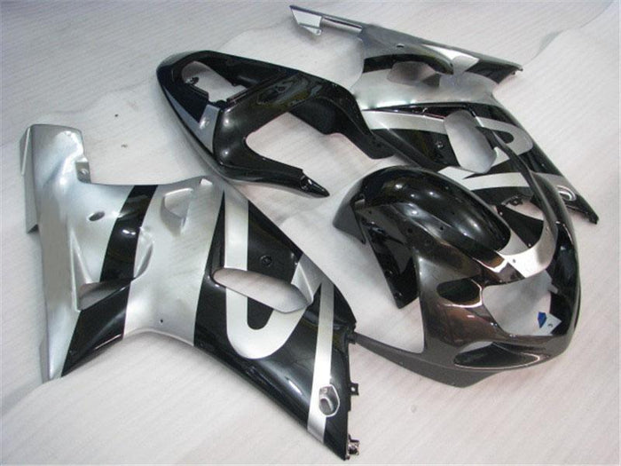 NT Aftermarket Injection ABS Plastic Fairing Fit for GSXR 600/750 2001-2003 Silver Black N048