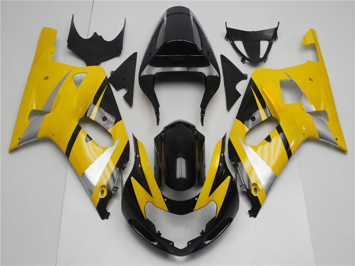 NT Aftermarket Injection ABS Plastic Fairing Fit for GSXR 600/750 2001-2003 Yellow Black N017