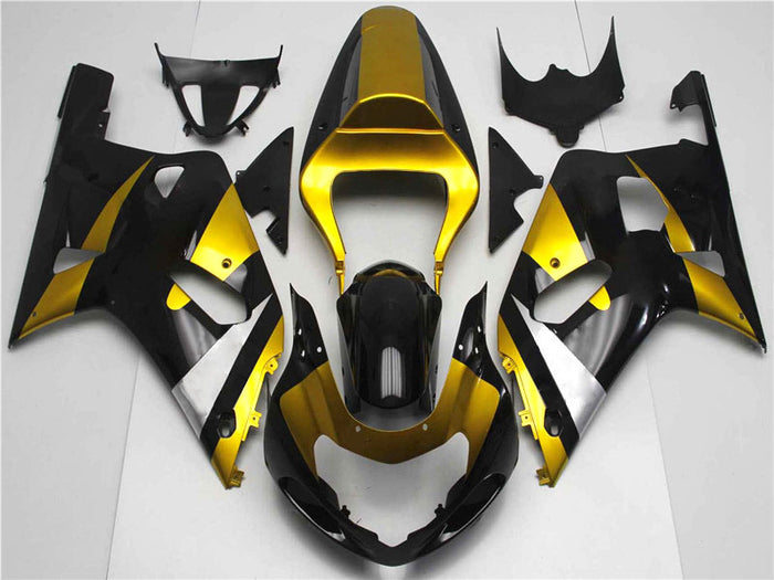 NT Aftermarket Injection ABS Plastic Fairing Fit for GSXR 600/750 2001-2003 Golden Black N018
