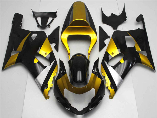 NT Aftermarket Injection ABS Plastic Fairing Fit for GSXR 600/750 2001-2003 Golden Black N018