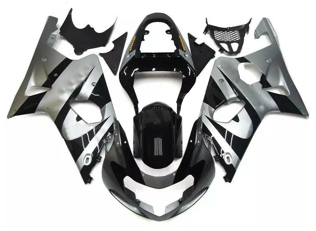 NT Fairing Fit for Suzuki 2000-2002 GSXR 1000 N001- Silver Black | ABS Injection