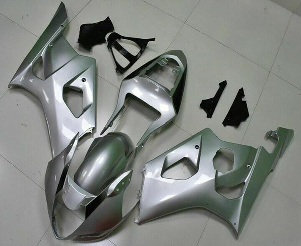 NT Aftermarket Injection ABS Plastic Fairing Fit for GSXR 1000 2003-2004 Silver N007