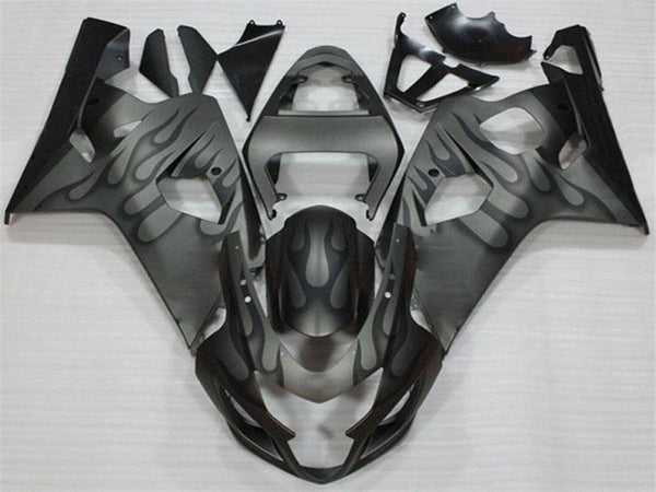 NT Aftermarket Injection ABS Plastic Fairing Fit for GSXR 600/750 2004-2005 Black Gray N015