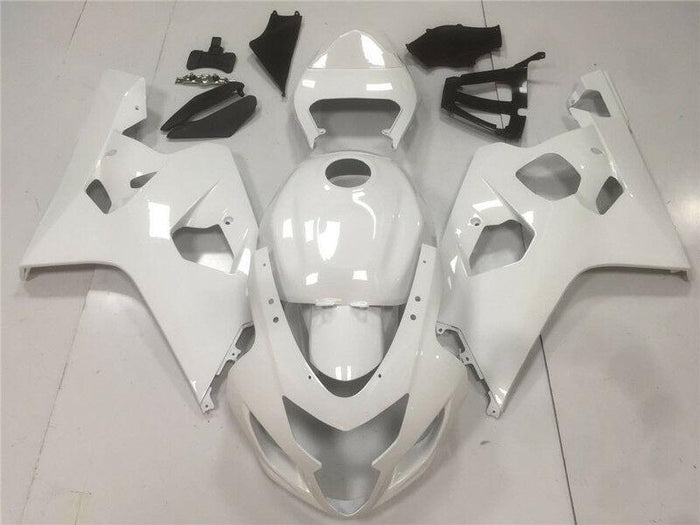 NT Aftermarket Injection ABS Plastic Fairing Fit for GSXR 600/750 2004-2005 Glossy White N014