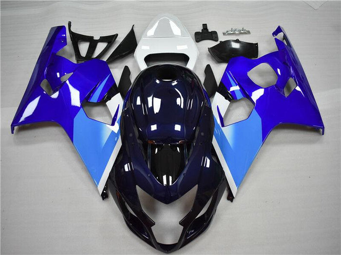 US STOCK NT Aftermarket Injection ABS Plastic Fairing Fit for GSXR 600/750 2004-2005 Blue White N024 Available in CA