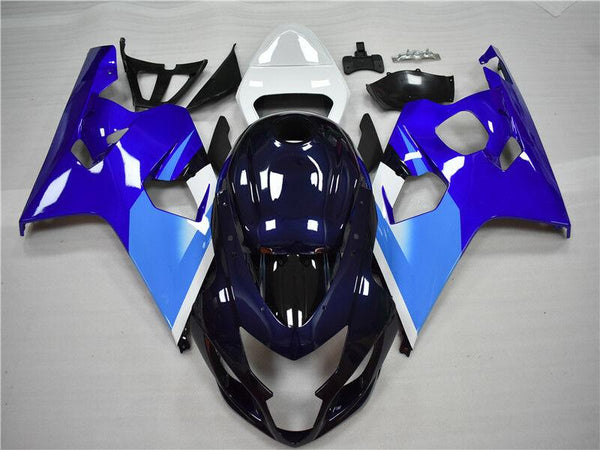 US STOCK NT Aftermarket Injection ABS Plastic Fairing Fit for GSXR 600/750 2004-2005 Blue White N024 Available in CA