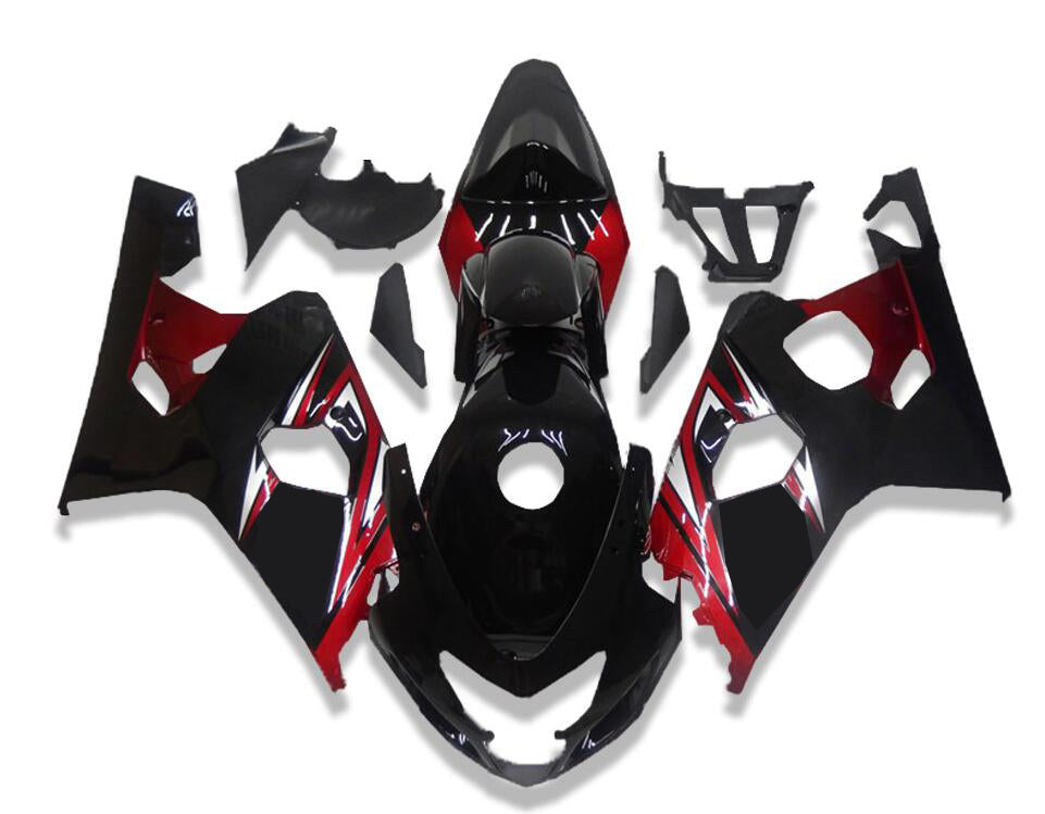 NT Fairing Fit for Suzuki 2004-2005 GSXR600/750 N078- Black Red | ABS Injection