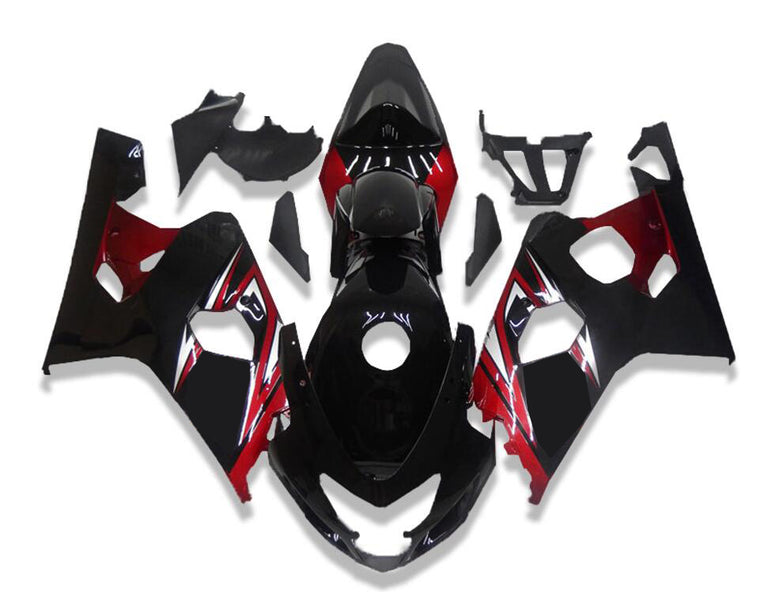 NT Fairing Fit for Suzuki 2004-2005 GSXR600/750 N078- Black Red | ABS Injection