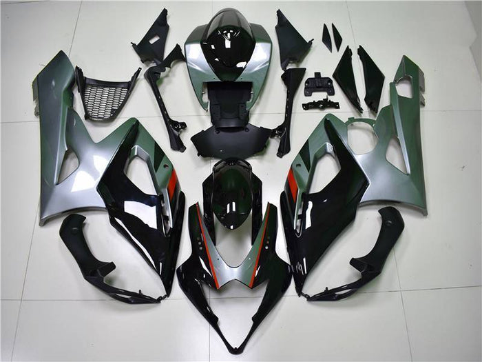 NT Aftermarket Injection ABS Plastic Fairing Fit for GSXR 1000 2005-2006 Black Silver N003