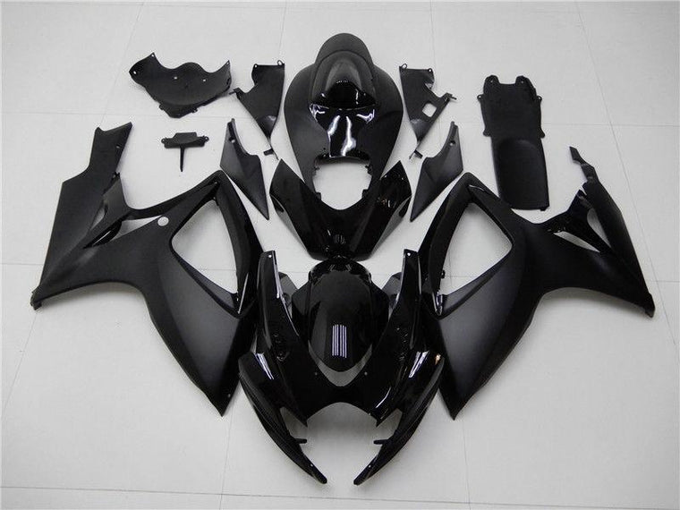 US STOCK NT Aftermarket Injection ABS Plastic Fairing Fit for GSXR 600/750 2006-2007 Glossy Matte Black N004 Available in CA