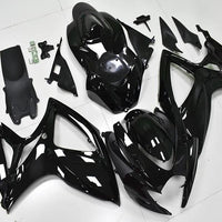 NT Aftermarket Injection ABS Plastic Fairing Fit for GSXR 600/750 2006-2007 Glossy Black N008