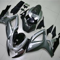 US STOCK NT Aftermarket Injection ABS Plastic Fairing Fit for GSXR 600/750 2006-2007 Silver Gray N042 Available in CA