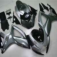 US STOCK NT Aftermarket Injection ABS Plastic Fairing Fit for GSXR 600/750 2006-2007 Silver Gray N042 Available in CA