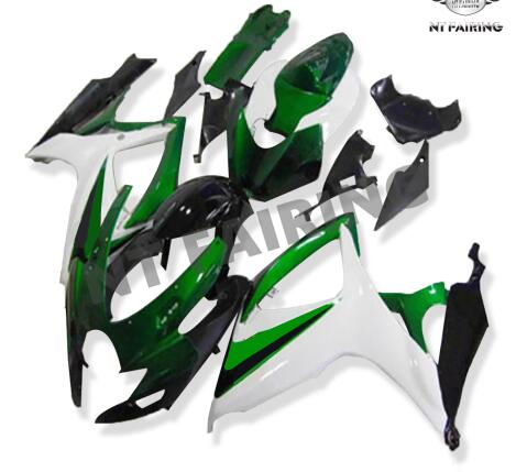 NT Fairing Fit for Suzuki 2006-2007 GSXR600/750 N099- Green White | ABS Injection, US Stock
