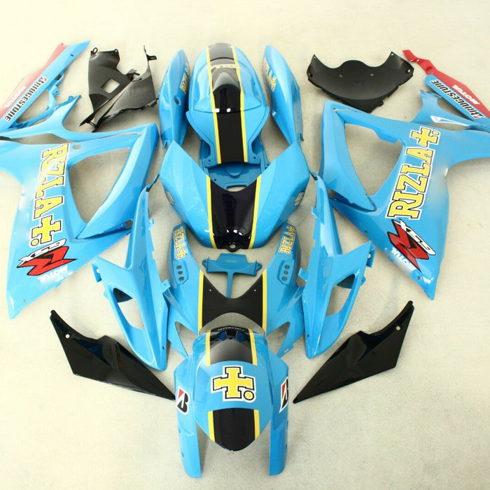 NT Aftermarket Injection ABS Plastic Fairing Fit for GSXR 600/750 2006-2007 Blue Black N0002