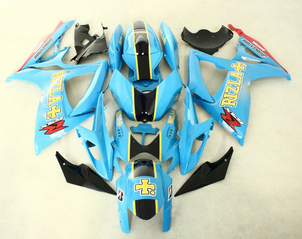 NT Aftermarket Injection ABS Plastic Fairing Fit for GSXR 600/750 2006-2007 Blue Black N0002