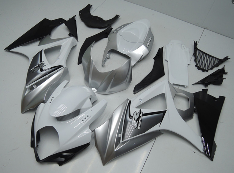 NT Fairing Fit for Suzuki 2007-2008 GSXR 1000 N003- White Silver Black | ABS Injection