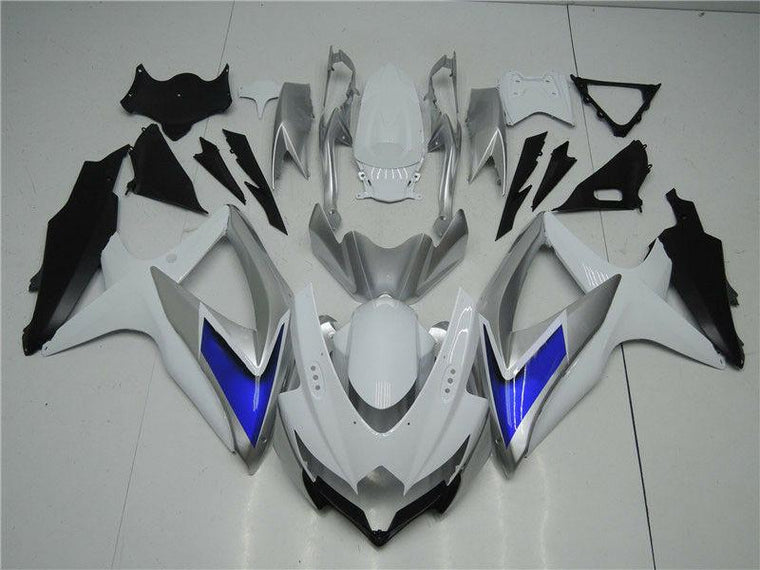 NT Fairing Fit for Suzuki 2008-2010 GSXR600/750 N003- White Silver Blue | ABS Injection